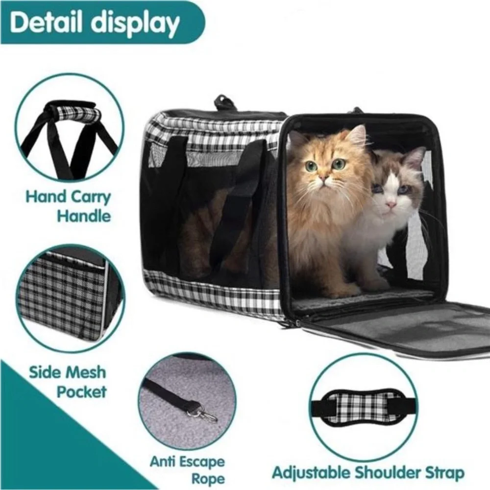 Large Cat Carrier for 2Cats,Soft-Sided Pet Carrier for Cat,Top Load Cat Carriers